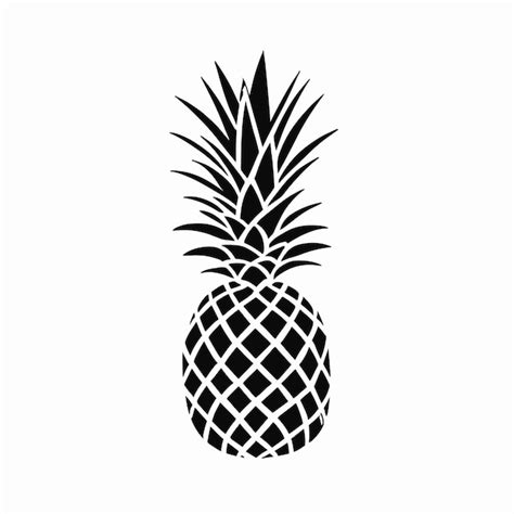 Premium Vector Pineapple Drawing Silhouette Outline Illustration