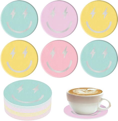 Amazon Whaline 16 Packs Smile Faces Coasters For Drink With Holder