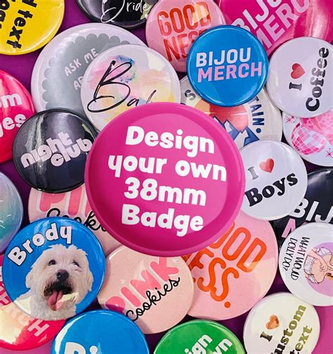 38mm Custom Badges Personalised Badge Design Your Own Badge Logo