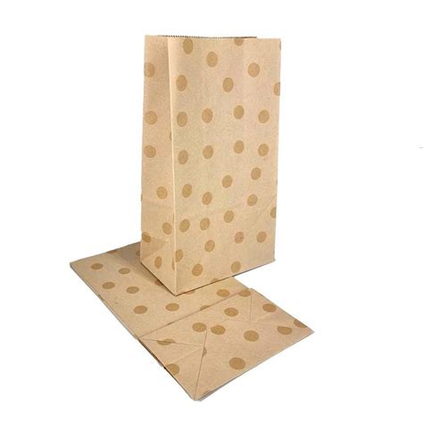 Sachets Papier Kraft SOS Kraft Blanchi Sachet Cadeaux Motif De Pois