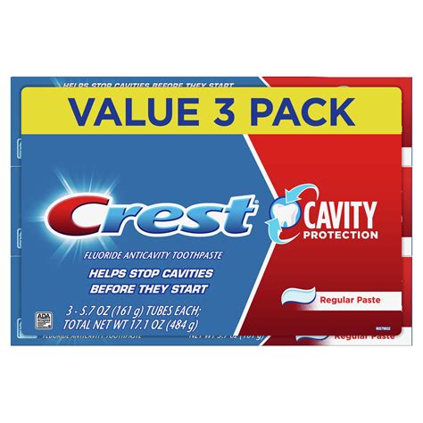 Crest Cavity Protection Toothpaste Regular Paste 57 Oz 3 Pack