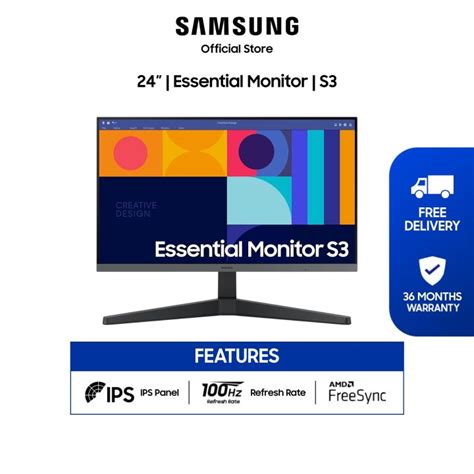 NEW LAUNCH Samsung 24 Essential Monitor S3 S33GC Black