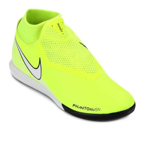 Chuteira Futsal Nike Phantom Vision Academy Df Ic Verde Limão E Cinza