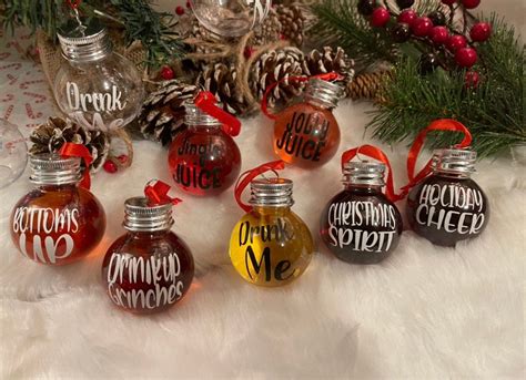 Christmas Booze Ball Ornaments Ornament Shots Etsy Canada