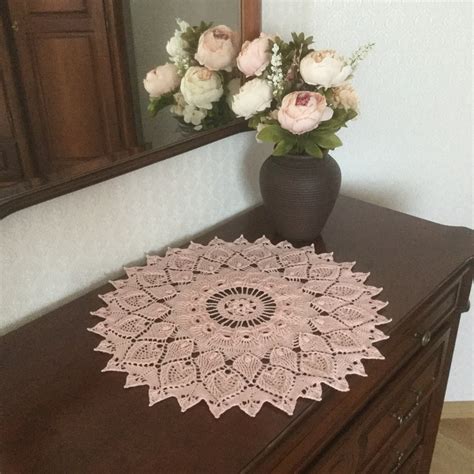 Powder Pink Doilies Textured Crochet Lace Doily Ceres Design Etsy