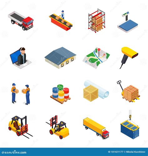 3d Vector Isometric Warehousetransportation Logistic And Delivery