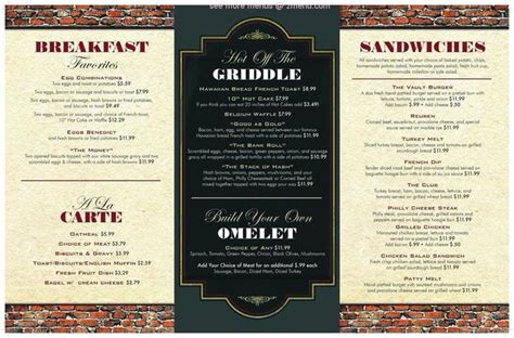 Online Menu Of The Vault Cafe On The Square Restaurant Marion