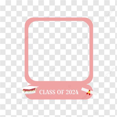 فئة تصميم النص 2024 مع إطار وردي شفاف المتجه فئة 2024 مبروك فئة 2024