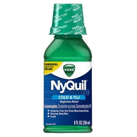 Vicks Nyquil Cold And Flu Nighttime Relief Liquid 8oz For Sale Online