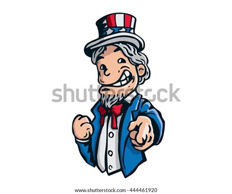 Uncle Sam Patriotic American Caricature We Stock Vector Royalty Free