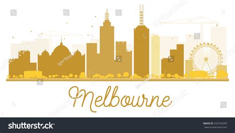 Melbourne City Skyline Golden Silhouette Vector Stock Vector (Royalty ...