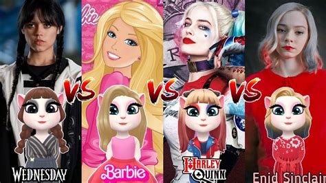 My Talking Angela 2 Cosplay Wednesday Addams Vs Barbie Girl Vs