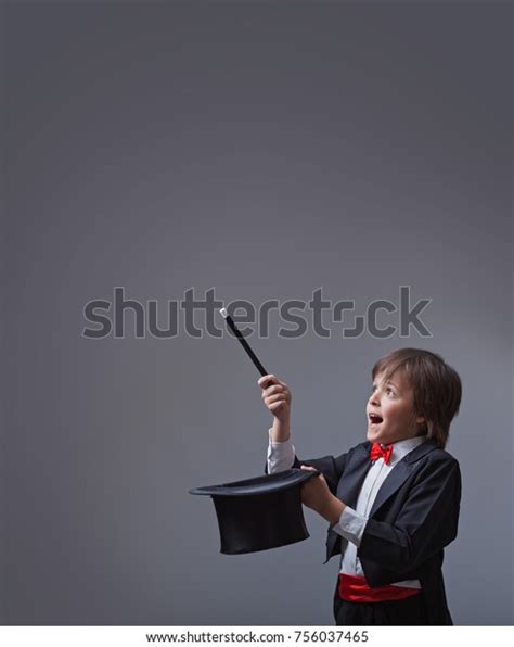 Magician Boy Performing Magic Wand Hard Stock Photo Edit Now 756037465