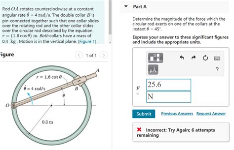 Solved Part A Rod OA Rotates Counterclockwise At A Constant Chegg