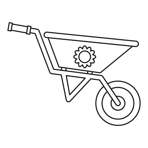 Gardening Wheelbarrow Icon Outline Style Vector Art At Vecteezy