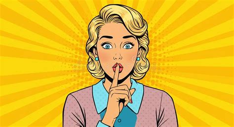 Pop Art Illustration Of A Woman With Blonde Hair In A Retro S Style She Is Stock