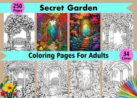 250 Secret Garden Coloring Pages For Kdp Graphic By Boo Designs · Creative Fabrica