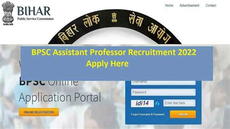 Bpsc Assistant Professor Recruitment Apply Online Bpsc Bih Nic In