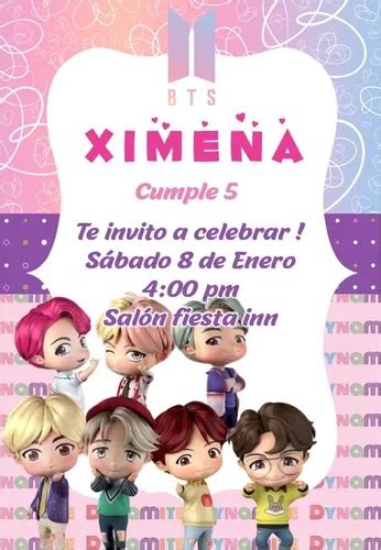 Invitación Bts Personalizada Para Imprimir en venta en Tijuana Baja