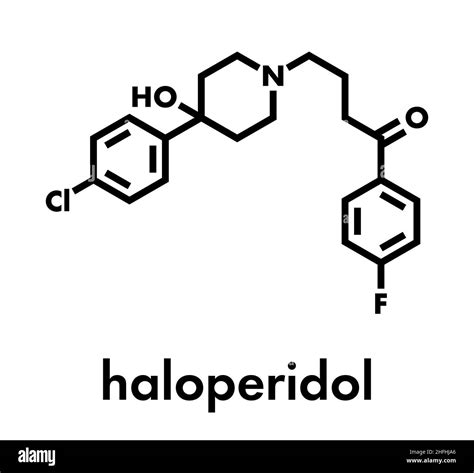 Haloperidol Antipsychotic Neuroleptic Drug Molecule Skeletal Formula