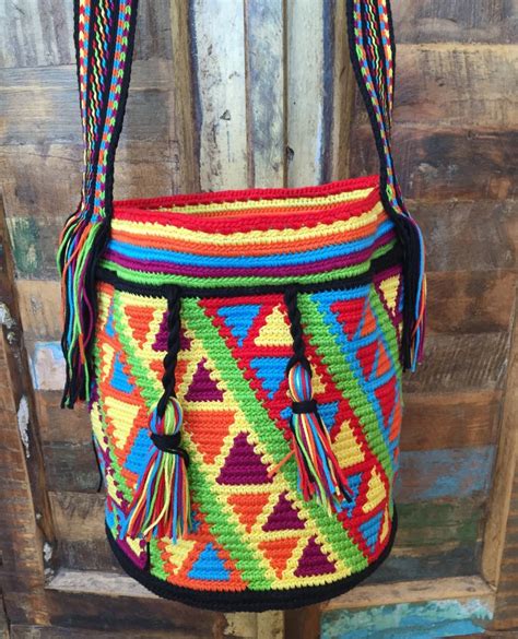 Ooak Crochet De Mochila Bolso Wayuu T Cnica Tapiz Etsy