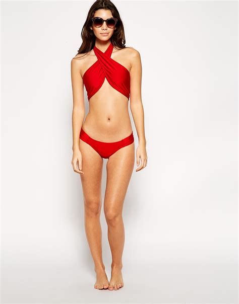 Red Wrap Bikini Swimsuit