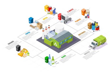 Premium Vector Garbage Sorting And Recycling Isometric Infographics