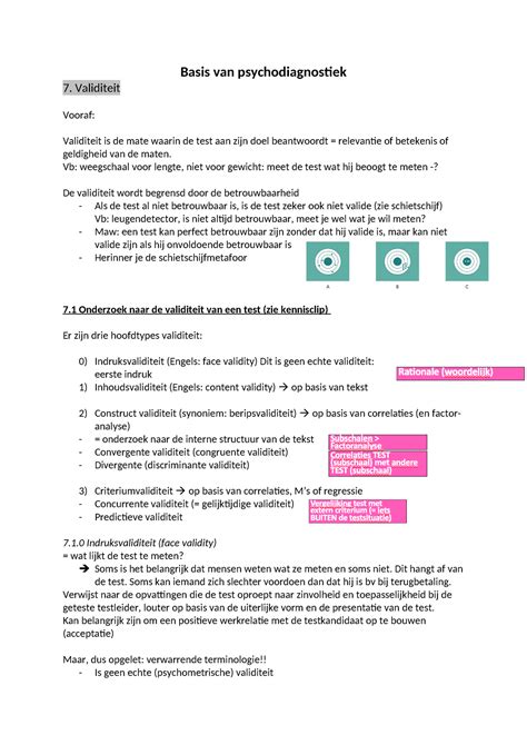 Basis Van Psychodiagnostiek Validiteit Basis Van Psychodiagnostiek 7