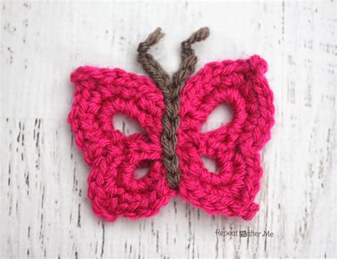 B is for Butterfly: Crochet Butterfly Applique - Repeat Crafter Me