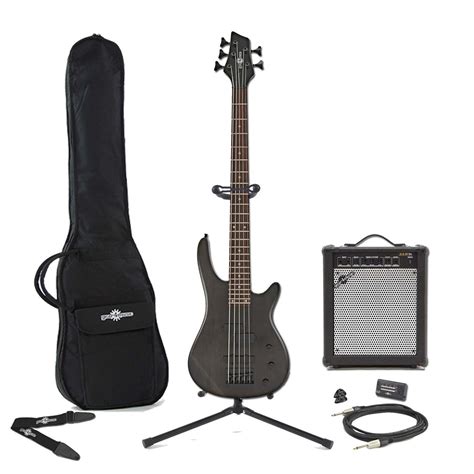 Disc Lexington String Bass Guitar W Pack Trans Black At