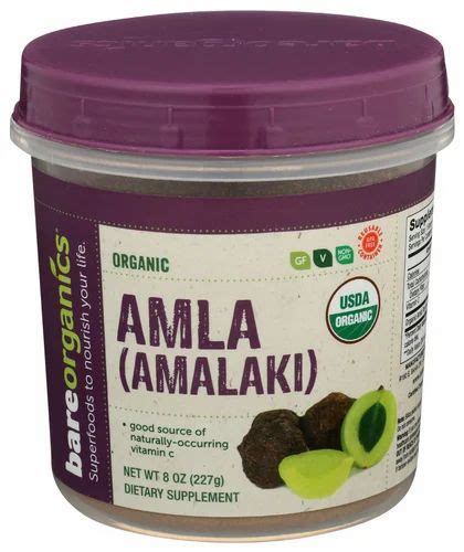 Bareorganics Amla Pwdr Org 8 Oz Amla Ayurvedic Herbal Powder