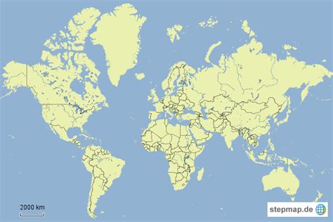 Stepmap Stumme Weltkarte Fl Sse Landkarte F R Welt