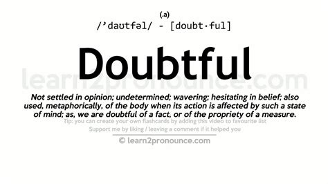 Pronunciation Of Doubtful Definition Of Doubtful Youtube