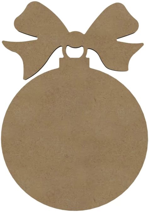 Gomille MDF Figuur 26 Cm Kerstbal Met Strik Hobbygroep