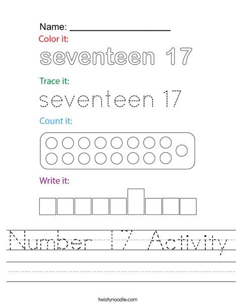 number  activity worksheet twisty noodle