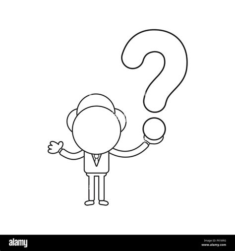 Vector Illustration Concept Of Businessman Character Holding Question