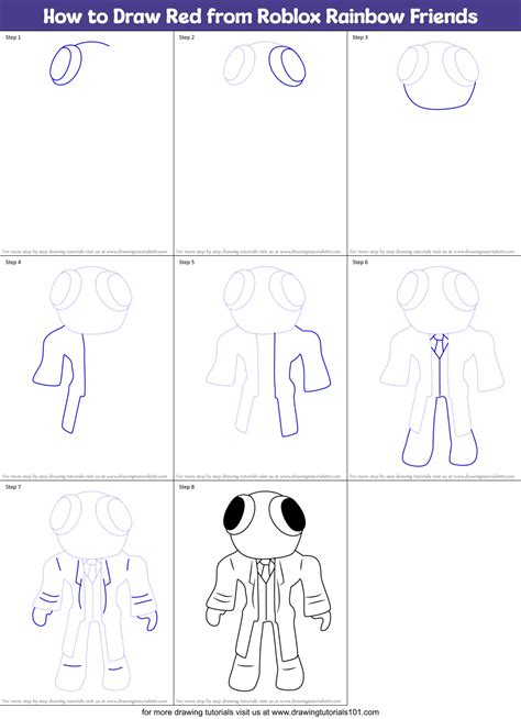 How To Draw Red From Roblox Rainbow Friends Roblox Step By Step