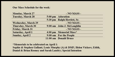 Mass Schedule – Holy Redeemer