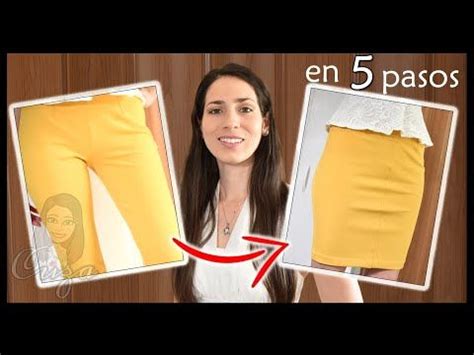 Cómo transformar un pantalón a falda paso a paso tela elástica