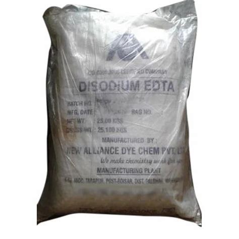 Reagent Grade Pharmaceutical EDTA Disodium Salt Packaging Type Bag At