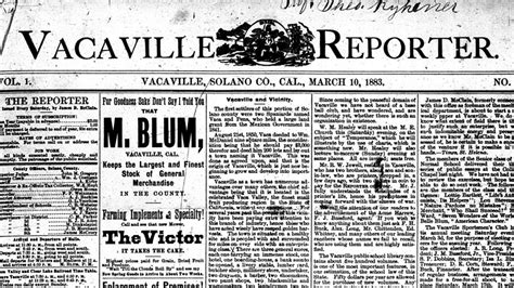 Vacaville Heritage Council spotlights The Reporter’s history ...