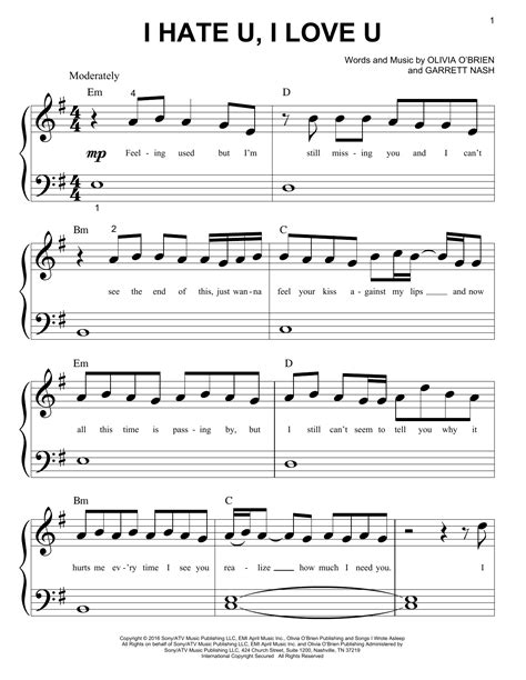 I Hate U, I Love U | Sheet Music Direct