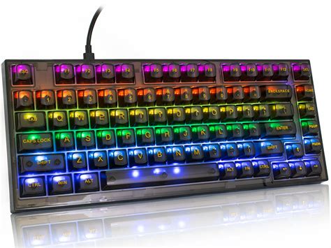 Zdawnn Transparent Mechanical Gaming Keyboard With Hot Swappable Gasket Rgb Backlit Compact