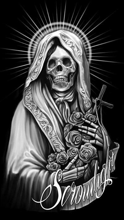 Santa Muerte Mann Tattoo Vorlagen