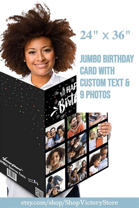 36 Jumbo Custom Birthday Card Happy Birthday 9 Custom Etsy Custom