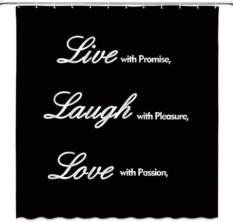 Chui Decor Quote Shower Curtain Live Love Laugh With