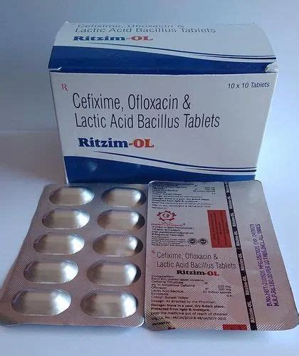 Ritzim Ol Cefixime Ofloxacin Lactic Acid Bacillus Tablets At Rs