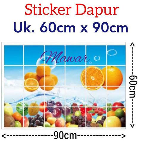 Jual Stiker Dapur Anti Minyak Kitchen Sheet Sticker Motif Buah Sayur