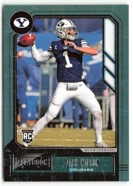 Panini Chronicles Draft Picks Playbook Zach Wilson Rc Byu Cougars