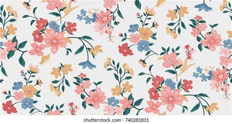 Seamless Floral Pattern Vector Stock Vector Royalty Free 740281831